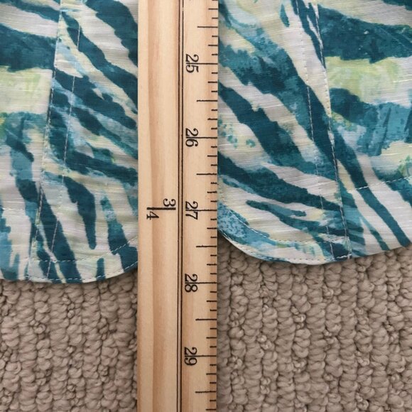 Chicos Women's Jacket Linen Blend Pockets Watercolor Animal Print SZ2/12 L - Picture 7 of 7